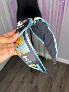 CC Logo Floral Bow Knot Headband Turquoise, Yellow & Black Style 3 NWOT